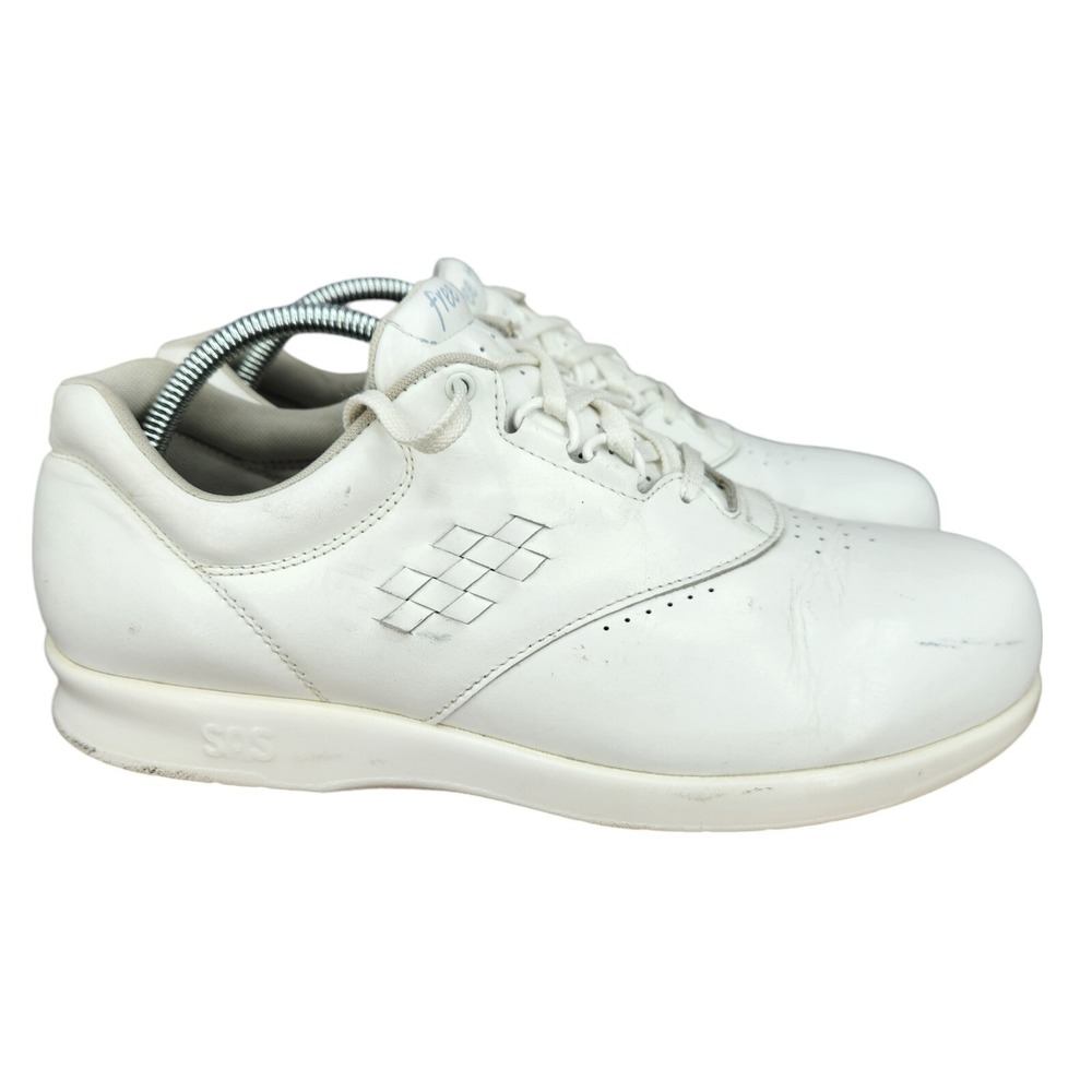 SAS Free Time‎ Walking Shoes Womens 10.5 Wide White Leather Sneakers Comfort